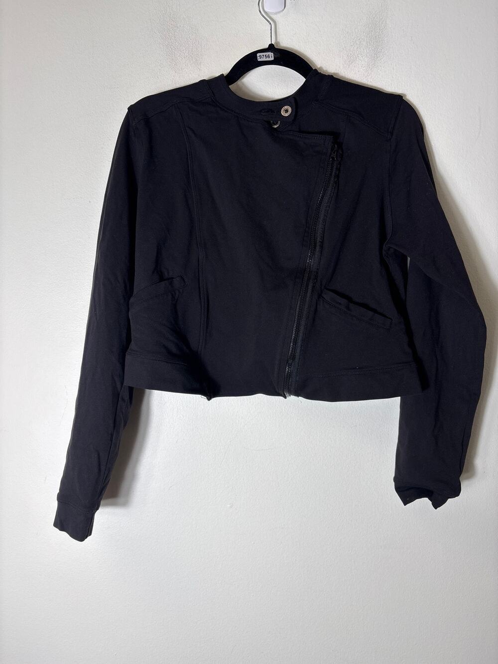 Hard Tail Forever Black Cropped Zip Up Jacket Sz L